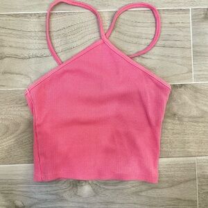 Zara pink strappy crop top
